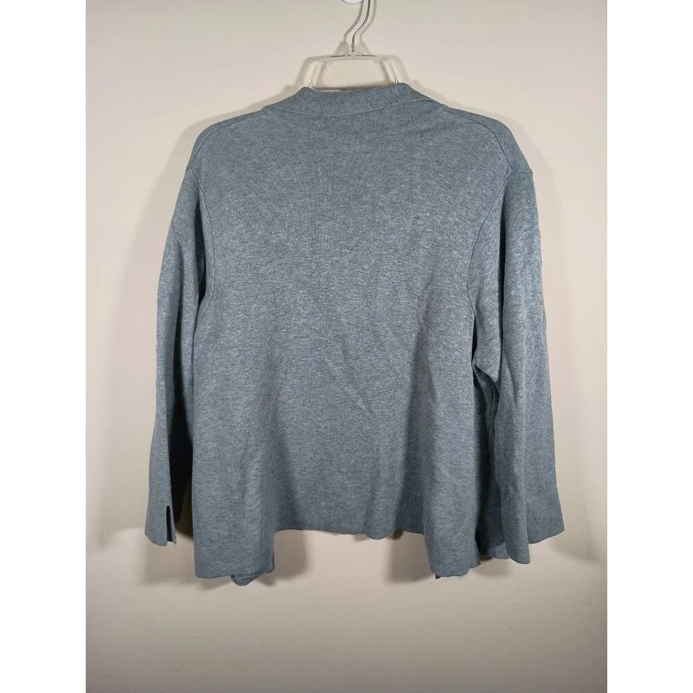J.Jill Open Long Sleeve Gray Collared Womens Cardigan Size XL